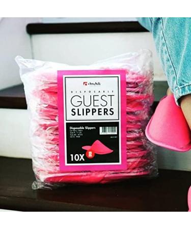 Chochili 5 Pairs Fabric Disposable Hotel Slippers for Airbnb Spa - Fits up to Men Size 10 & Women Size 11 - White - Buy Online on GoSupps.com