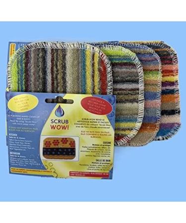 Scrub-Wow Scrubbys Extreme Value 4 Pack - All Stripes Designs (Free Scrubby) - Environmentally Friendly & Dishwasher Safe - Made in Europe - Buy Online on GoSupps.com