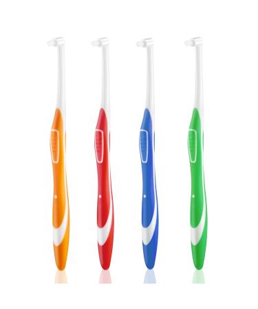 Ouligay 4 pieces Tuft toothbrush inserted brush freaked brush soft tuft stream brush tuft toothbrush intermediate toothbrush tooth gaps brush for braces
