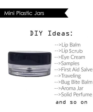 Plastic Jars Round with Black Lids 40 Pieces Mini 10g/10ml Portable Empty Clear Container for Lotion Cream Ointments Travel Make Up Storage Eye shadow Rhinestone Samples - Buy Online on GoSupps.com