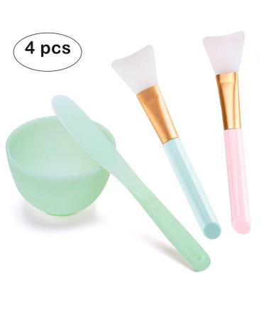 4 in 1 Face Mask Mixing Bowl Set Silicone Face Mask Brush with Facial Mask Bowl Stick Spatula for mixing Modeling Mask Clay DIY or Mud mask Facial mask Mixing Tool 4 pc