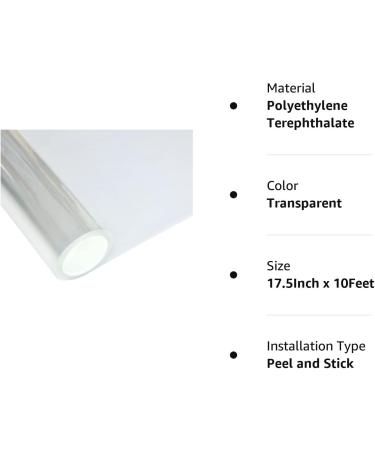 LCFILM 2MIL Clear Safety Window Film UV Blocking Security Window Glass Protection Sticker Self Adhesive Glass Film 17.5Inch x 10Feet - Buy Online on GoSupps.com