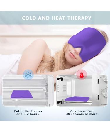 Migraine Relief Cap - Ice Pack Hat for Headache, Stress, Anxiety, Sinus Pressure - Purple - Buy Online on GoSupps.com