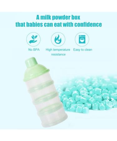 Uposao 4-Layer Portable Milk Powder Dispenser Container - Blue | Travel & Outdoor Snack Storage - Buy Online on GoSupps.com