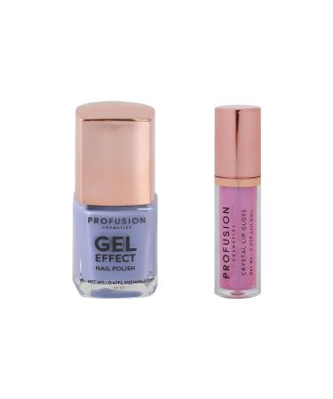Profusion Cosmetics Frosted Snow Sparkle Nail Polish and Lip Gloss Set Vegan and Cruelty Free Duo for Natural Glow Long Wearing and Glamorous Touch for Dazzling Holiday Look