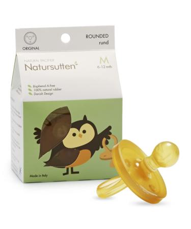 Natursutten Pacifiers 6-12 Months - 1-Pack Original Shield Round Nipple Natural Rubber Safe & Soft BPA-Free Pacifiers for Breastfeeding Babies - Newborn Pacifiers Made in Italy 1 Count (Pack of 1) Original/Round - Buy Online on GoSupps.com
