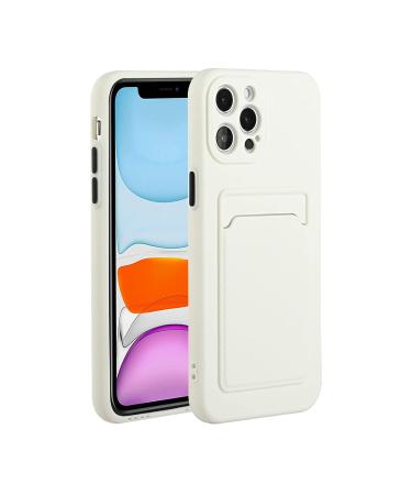 Tivenfezk Nadoli Silicone case for iPhone 15 Pro Max Ultra thin shockproof scratch -resistant wallet soft TPU protective cover mobile phone case with credit card holder iphone 15 per max white