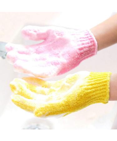 4 Pairs Exfoliating Bath Mitts & Scrub Gloves | Body Scrub Mitt for Dead Skin Removal | Spa Quality Shower Puff & Loofah Gloves - Buy Online on GoSupps.com