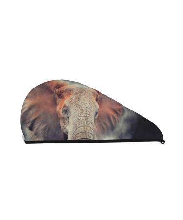 Elephant in Smoke Microfiber Hair Towel Soft Super Absorbent Hair Towel Wrap for Women Coral Velvet Quick Dry Hair Cap for Long Curly and Thick Hair