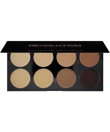 Makeup Revolution Ultra Cover & Concealer Palette - Medium Dark | 8 Shades, 10g - Buy Online on GoSupps.com