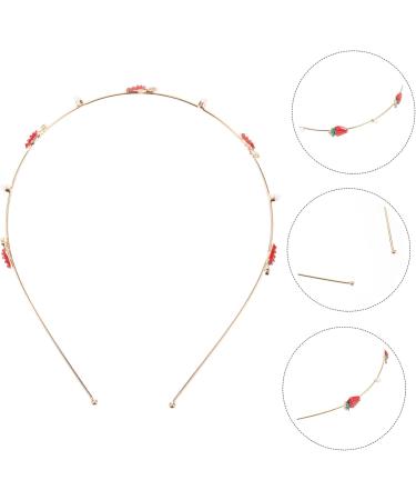 Baluue Strawberry Headband Carrot Hair Hoops Headdress Strawberry Hair Band Strawberry Hair Clip Fancy Headpiece Headbands Lace Cute Hairbands Pearl Hair Tie Seashell Fruit Alloy (iron) - Buy Online on GoSupps.com