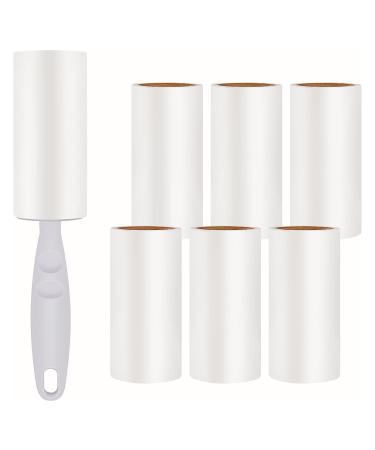 Flintronic 420 leaves (7 pieces) Extra sticky lint roller for carpet and clothing bed lint roller for animal hair The animal hair removal dog hair dust and lint #1 7PC white lint 420