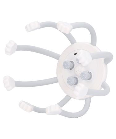 Scalp claw massage device Professional relaxing electrical head massage device relieves tiredness silicone-travel health care (white)