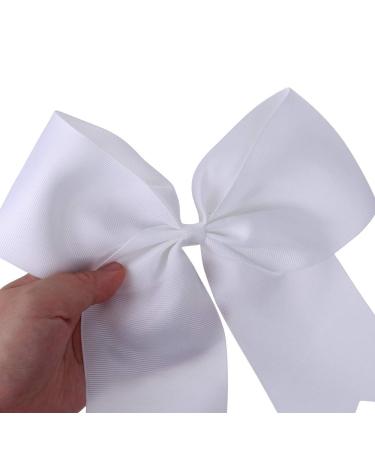 Handmade 8 Large White Cheer Bows - Set of 20 | Grosgrain Ribbon Hair Accessories for Teen Girls and Cheerleaders - Buy Online on GoSupps.com