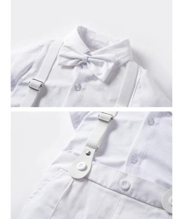 Baby Boy Gentleman Romper Suit | Christening Baptism Outfit with Hat | White 0-3 Months - Buy Online on GoSupps.com