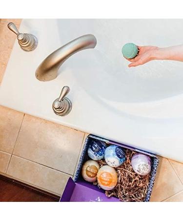 Two Sisters Spa 6 Relaxing Bubble Bath Bombs - 5oz Large Fizzies for Women, Teens & Kids. Lavender Eucalyptus Variety Pack - Moisturizing, Colorful, Aromatic & Bubbly - Buy Online on GoSupps.com