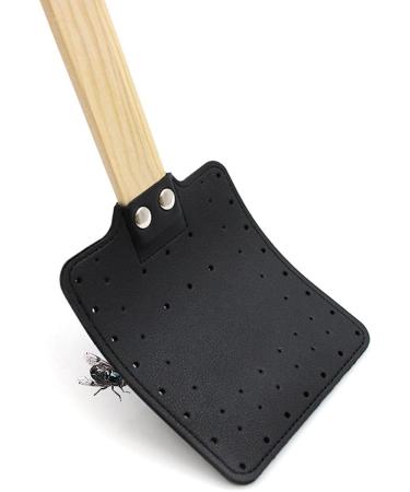 Keaiduoa Leather Fly Swatter Fly Swat Heavy Duty Insect Mosquito Wasp Pest Control Rustic Design with Long Wooden Handle Black - Buy Online on GoSupps.com