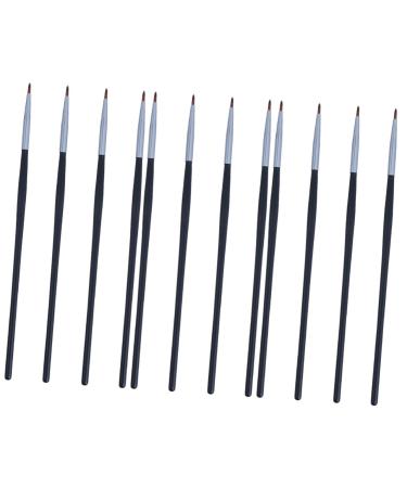 Mikinona 12 pcs fine eyeliner brush eyeshadow applicators Cosmetic Eye Wand Girls Eyeliner Brush suite travel 18X0.4X0.4CMx3pcs Blackx3pcs