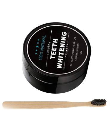 Activated Charcoal Teeth Whitening Teeth Whitening Activated Charcoal Powder Natural Teeth Whitening Toothpaste Power with Bamboo Toothbrush (1)