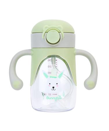 Bunnytoo Sippy Cup 240 ml Baby Cup Suitable from 8+ Months Learner Cup Night Trainer Cup Independent Drinking Spill-Free Toddler Cup Leak-Proof Silicone Spout BPA-Free-Green