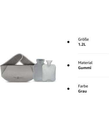 Heat Bottle 1.2L - 3 in 1 Rubber Heat Belt for Pain Relief | Ideal for Children Adults & Seniors - Gray - Buy Online on GoSupps.com