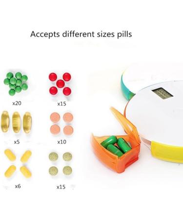 QUR 1 PCS 7-Day Automatic Pill Dispenser Portable Electronic Medication Organizer Plastic Weekly Smart Timing Pill Reminder for with Alarm - Buy Online on GoSupps.com