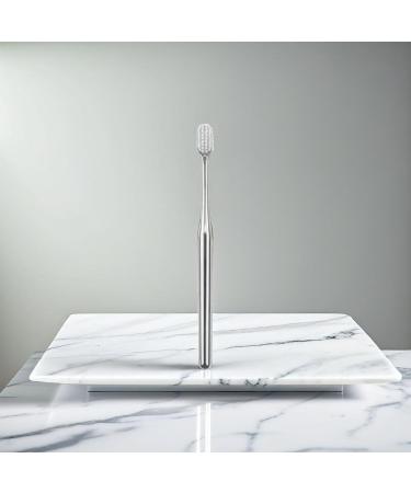 Luxurious Silver Women's Toothbrush - Ultra Soft BPA Free Elegant Design for Gentle Oral Care - Buy Online on GoSupps.com