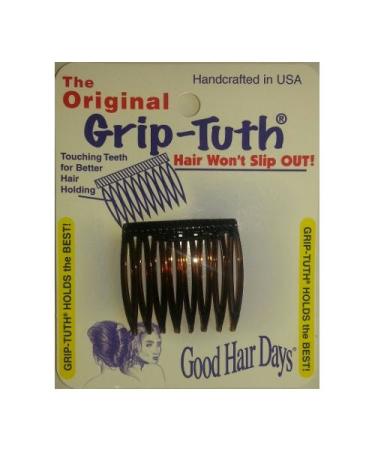 Good Hair Days Grip-Tuth Hair Combs 40073 Set of 2, Shell 1 1/2" Wide Combs Small Tortoise