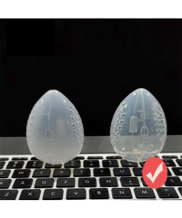 Qyrugcxs Sponge Storage Box Makeup Powder Puff Empty Egg Shaped Transparent Powder Puff Makeup Storage Box - Buy Online on GoSupps.com
