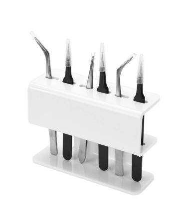 Shop Solustre White Acrylic Eyelash Extension Tweezers Display Stand - Durable Storage Holder for Precision Tools - Buy Online on GoSupps.com
