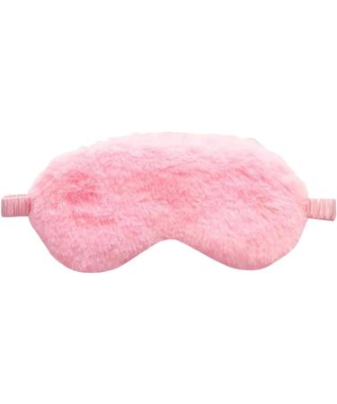 1Pc Pink Plush Sleep Mask Soft Sleeping Blindfold Warm Comfortable Plush and Satin Eye Cover Travel Night Eyeshade Furry Eye Mask for Women Men Nap Sleep Sleeping Masks Sleep and Snoring