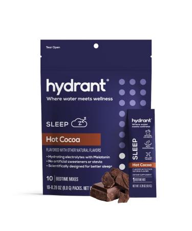 Hydrant Sleep Hydration Powder – Rest and Recovery Drink Mix – Fast-Acting Blend of Melatonin, L-Theanine, GABA, Magnesium & Chamomile – Hot Cocoa Electrolyte Powder (Hot Cocoa, 10 Pack) Hot Cocoa 10 Count (Pack of 1)