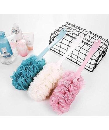 Veewon Long Handle Bath Brush Back Scrubber - Blue | Shower Body Brushes Sponge for Exfoliation & Cleansing - Buy Online on GoSupps.com