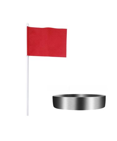 EKDJKK Golf Flagsticks Mini, Putting Green Flag for Yard, Trainging Accessory Practice Hitting Stainless Steel Golf Green Cup with Flag(Size:1.3cm/0.51inch)