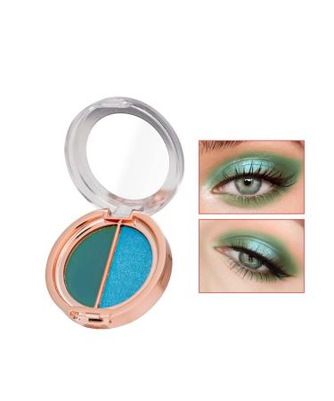 Timipoo Double color eye shadow  high pigment eye makeup palette  matte shimmer metal eye shadow powder  waterproof and durable color eye shadow (10Light lake blue)