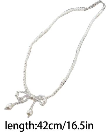 OralGos Elegant Pearl Sweater Chain Necklace | Refined Bow Design | Delicate Jewelry Accessory for Women - Buy Online on GoSupps.com