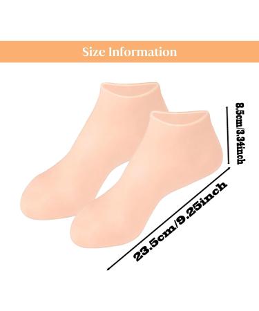 Silicone Moisture Socks for Dry Cracked Feet - Foot Care Spa Gel Socks for Women (Beige) - Buy Online on GoSupps.com