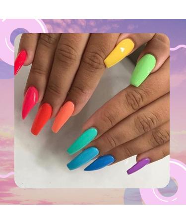 Clou Beaute 8ml Rainbow Neon Gel Nail Polish Set - Pack of 6 Colors in Gift Box | UV/LED Soak Off Nail Gel Varnish in Orange, Red, Blue, Purple, Green - S018 CB-S018 - Buy Online on GoSupps.com