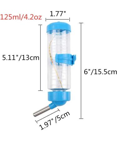 125ML Hamster Automatic Water Bottle & Food Feeder Bowl Set for Small Animals - Ideal for Rat, Gerbil, Mouse, Chinchilla, Squirrel, Guinea Pig Cage Toy - Buy Online on GoSupps.com