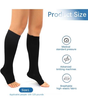 Shop Medical Compression Stockings for Women & Men - Graded Support for Varicose Veins & Edema | Anti-Thrombosis Socks in Black Size L - Buy Online on GoSupps.com