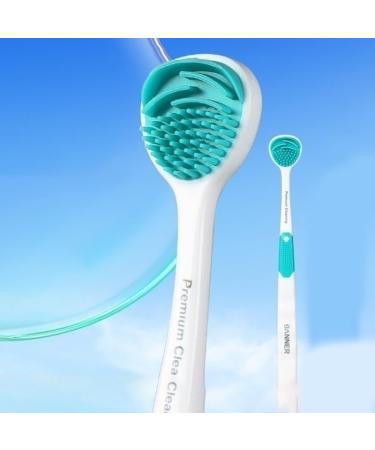 Dusarl's tongue scraper cleaner oral scraper advanced cleaner halit os treatment tool tongue cleaning brush 1 piece of fresh and healthy breath green