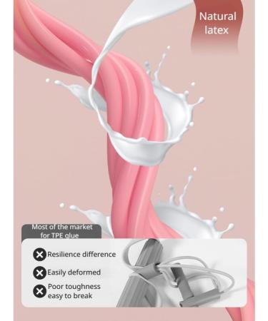 MOILO Multi-Functional Stirrup Puller | 6 Tubes Natural Rubber Resistance Band | Fitness Yoga Tension Rope for Arm Abdominal Waist Leg Slimming | Pink - Buy Online on GoSupps.com