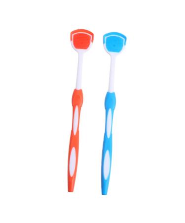 Gatuida metal spatula 4 pieces tongue cleaning brush tongue tongue toothbrush nanoplasty stainless steel cleaning tools orange bluex2st 19.5x3x0.6cmx2pcs