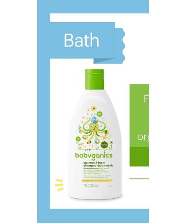 BabyGanics Squeeze & Foam Shampoo + Body Wash Chamomile Verbena 7 oz - Buy Online on GoSupps.com