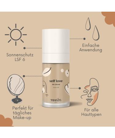Resibo Natural Tinted Day Cream Self Love | BB Cream & Moisture Cream with Sun Protection | 30ml Natural Beige - Pimple Remover & Foundation Concealer - Buy Online on GoSupps.com