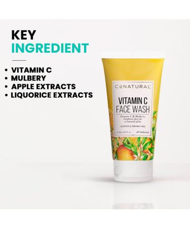 Conatural Vitamin C Face Wash 150ml - Sulfate-Free Paraben-Free Brightening Cleanser for Radiant Skin - Natural Hydrating & Gentle for All Skin Types - Buy Online on GoSupps.com