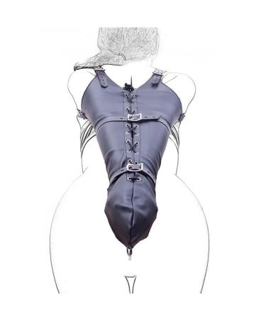Black Leather Bandage Single Glove Tight Bundle Single Glove Restraint Straps Binding Arm Straps