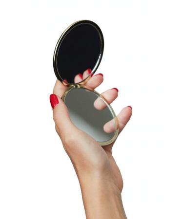 MI EL Gold Metal Magnifying Compact Mirror - Double Sided Handheld for Crisp Magnification. Ideal for Purses & Travel - Buy Online on GoSupps.com