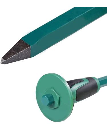 2lb Sledge Hammer & Flat Chisel with Hand Protection + Gloves - Ideal for Tile, Rock, Masonry, Concrete & Brick - Anti-Slip Handled Small Drilling Hammer - Green - Buy Online on GoSupps.com