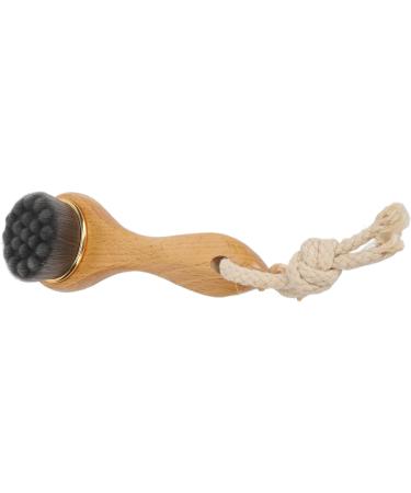 Buy Manual Facial Cleansing Brush - Ultra Soft Exfoliating Wooden Face Scrubber with Long Handle & Lanyard - International Shipping Available - Buy Online on GoSupps.com